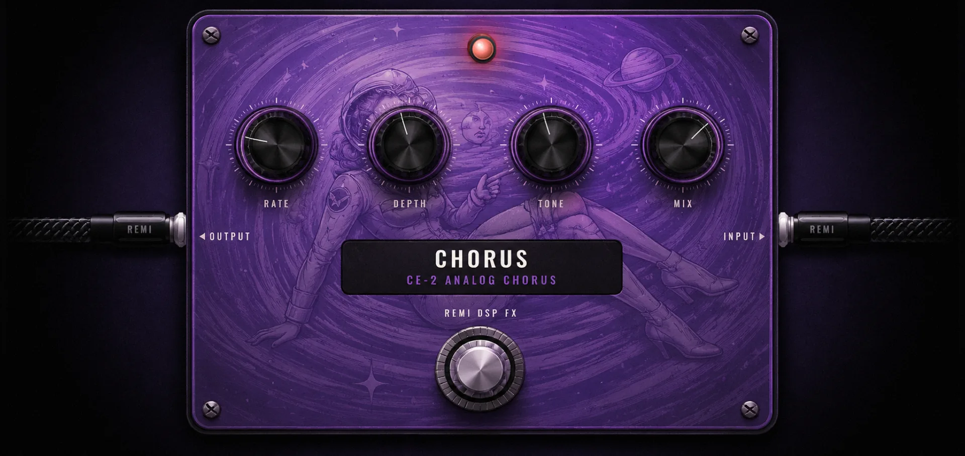 REMI DSP Chorus pedal — purple aviator enclosure