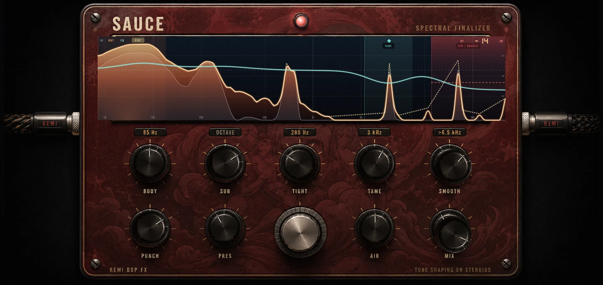 REMI DSP Sauce — spectral finalizer with a live before/after analyser